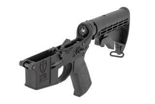 Crusader AR-15 Complete Lower Receiver from Spike's Tactical features an engraved Crusader symbol